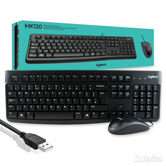 Набор мышь + клавиатура Logitech Desktop MK120