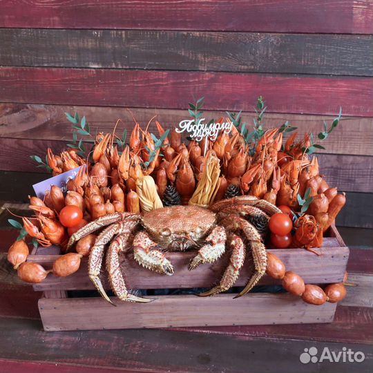 Мужской букет, подарок на 23 февраля, раки