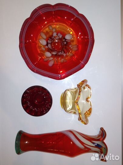 Вазы цветное стекло СССР