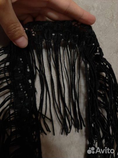 Тесьма бахрома чёрная