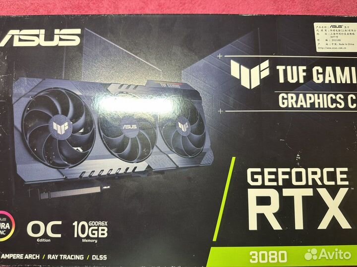 Видеокарта asus rtx 3080 tuf gaming oc v2 lhr tuf