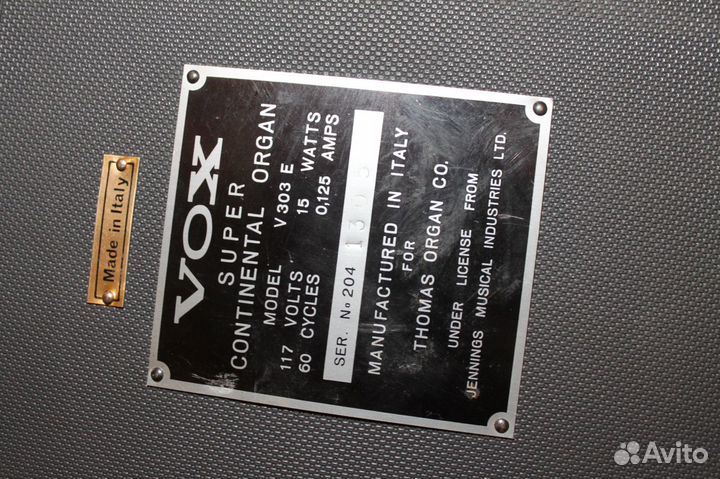 Комбо-орган Vox Super Continental