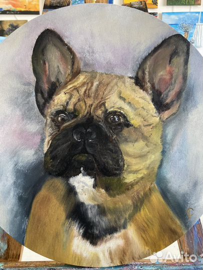 Картина маслом на холсте. Холст круглый