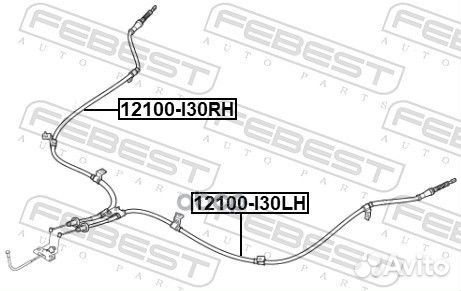 Трос стояночного тормоза 12100I30RH Febest