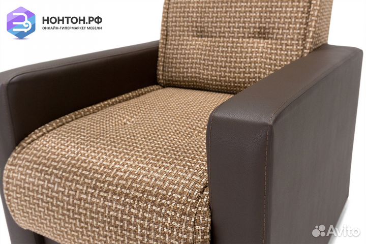 Кресло Лондон рогожка микс коричневая