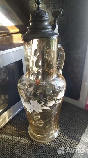 Большой старинный кувшин эмаль