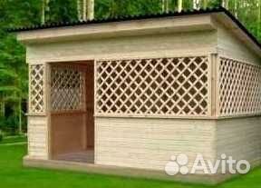 Беседка с односкатной крышей