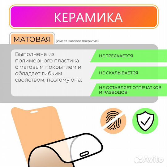 Защитное стекло Samsung A14 матовое керамика