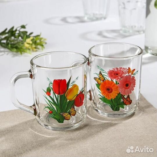 Кружка «Букеты», 250 мл, рисунок микс