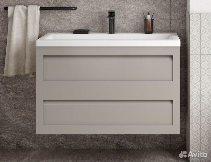 Тумба под раковину platino подвесная с двумя выка