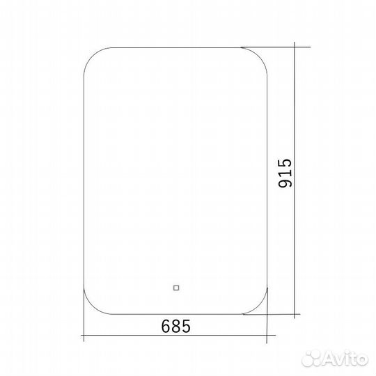 Зеркало azario Паллада 685х915, c подсветкой и ди