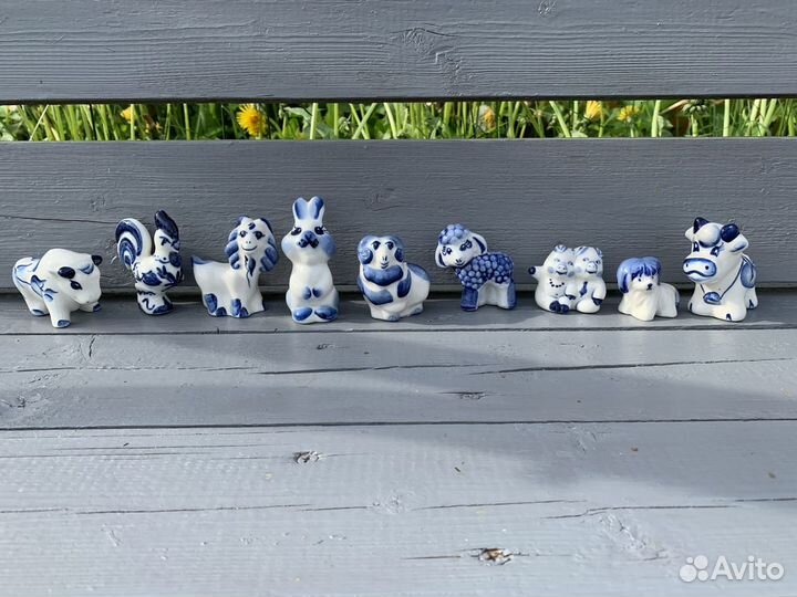 Животные фарфор гжель