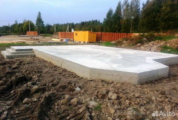 Бетонные работы отмостки дорожки фундаменты