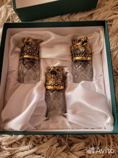 Рюмки перевертыши, хрусталь, животные, комплект