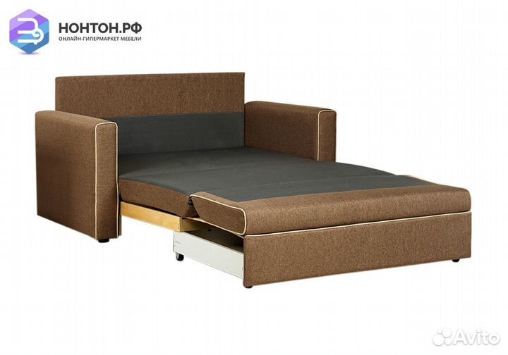 Диван выкатной Найс коричневый / бежевый