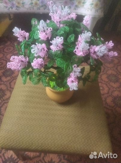 Дерево из бисера сирень