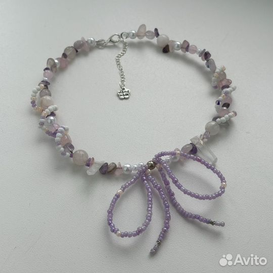 Ожерелье ручной работы с бантиком