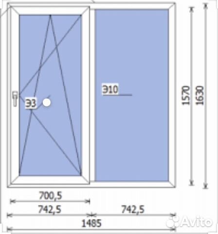 Пластиковое окно 1630х1485