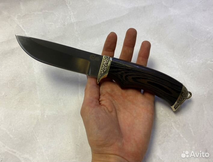 Нож Егерь, кованая Х12мф, венге, литье мельхиор