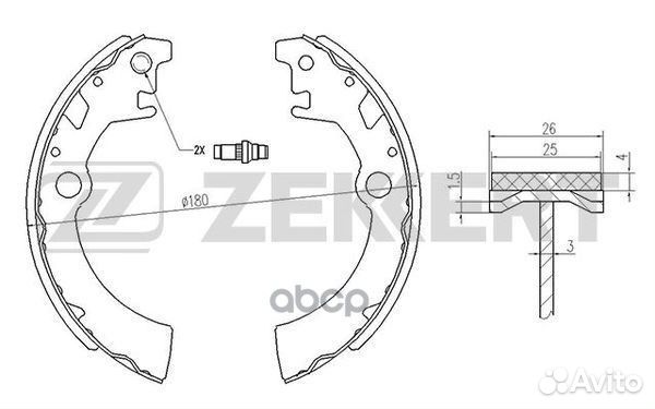 Колодки торм. бараб. задн. Suzuki Wagon R (EM)