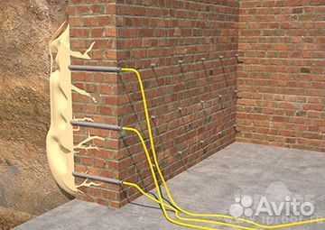 Усиление фундамента,прокачка пустот (стены,полы)