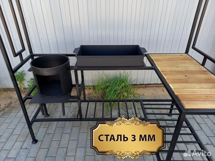 Мангал с крышей. Доставка по СПб и ло. Сталь 3 мм
