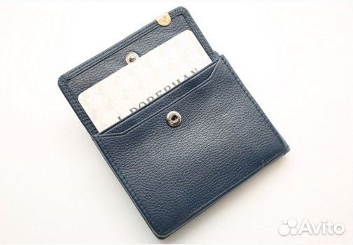 Портмоне L.Doberman 7720-008 кожа 10*8см т/синий