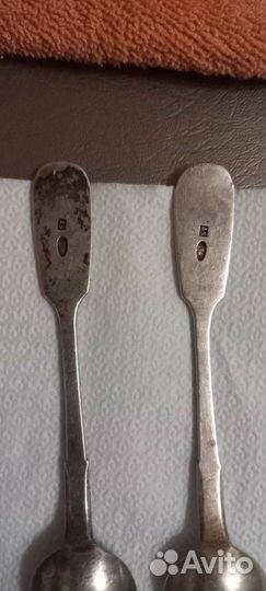 Две чайные ложки Царские Серебро