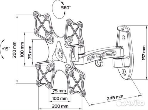 Кронштейн для телевизора белый