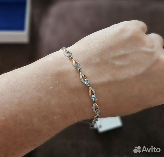 Браслет золотой с топазами новый