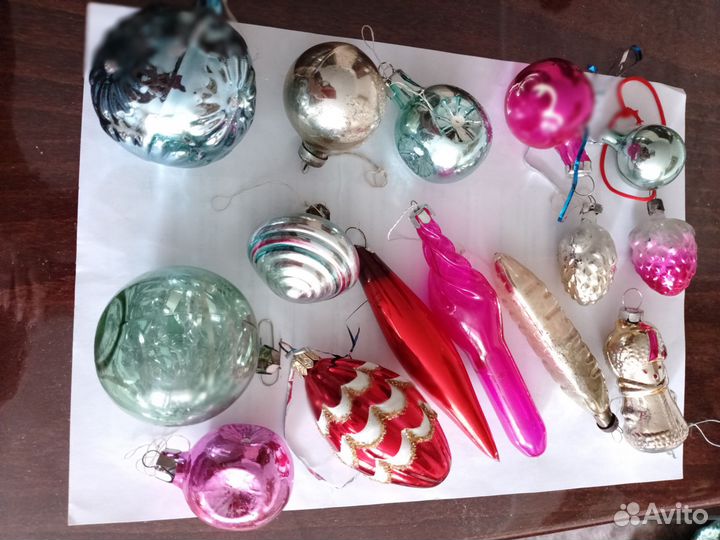 Елочные игрушки стекло СССР