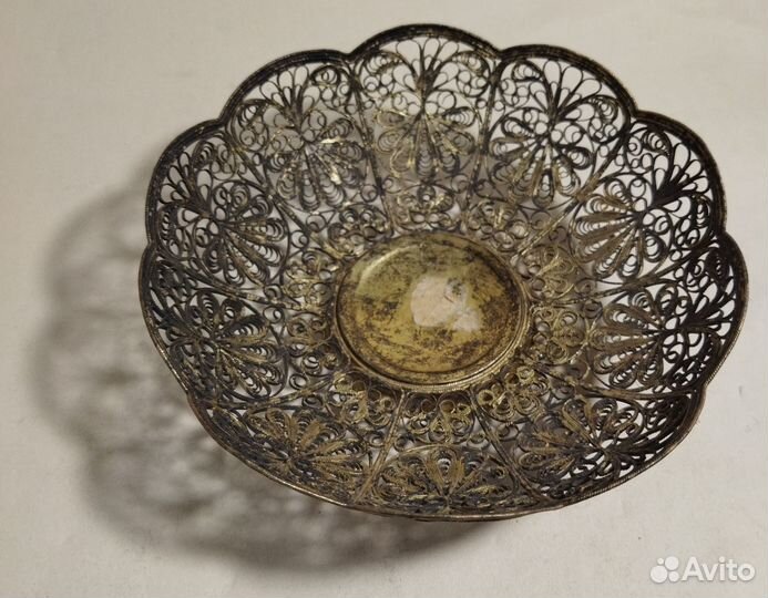 Конфетница. Скань. Мельхиор. Позолота.юммет. СССР