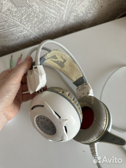 Наушники с микрофоном A4Tech Bloody G300 White