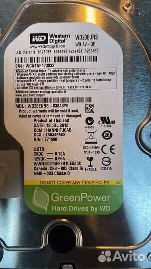 Внутренний жесткий диск Western Digital 2TB