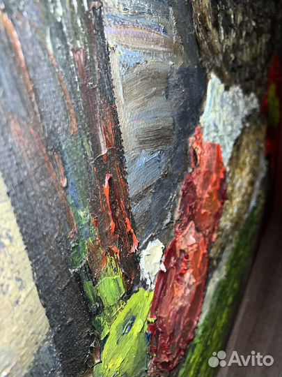 Картина маслом на холсте. Натюрморт с лещем