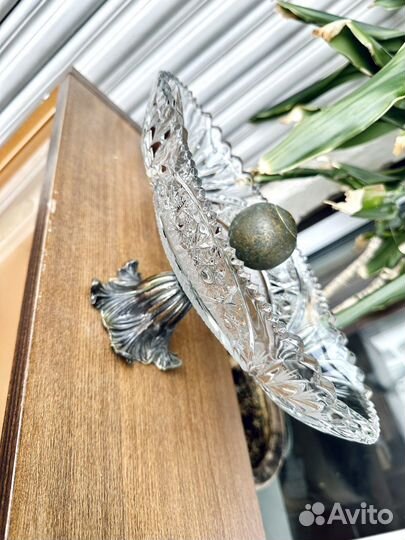 Ваза для фруктов на ножке винтаж