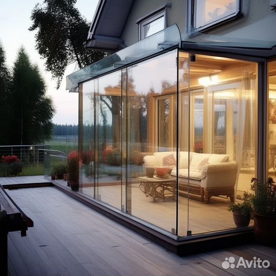 Окна для террас. Безрамные системы