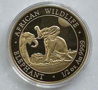 Монета Золото Сомали Слон