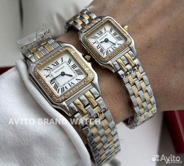 Часы Cartier женские 27 mm / 22 mm с камнями люкс