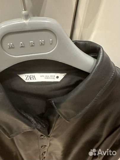 Платье Zara экокожа