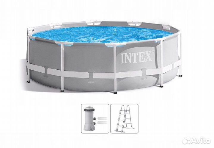 Каркасный бассейн intex 366х99см, фильтр, лестница
