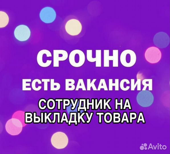 Сотрудник на выкладку товаров (без кассы)