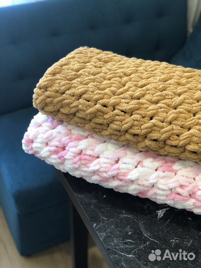 Плед детский 90*90 в подарок пинетки