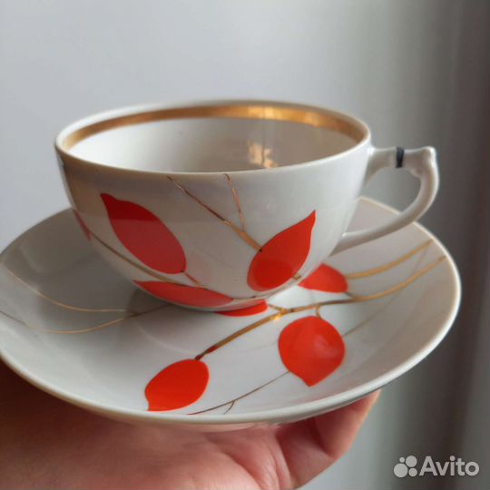 Редкая чайная пара Дулево 1965 г