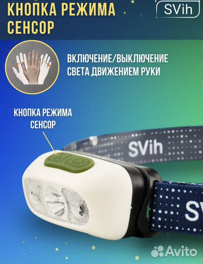 Новый фонарь налобный аккумуляторный