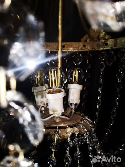 Антикварная бронзовая люстра