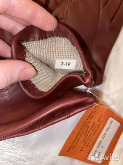 Перчатки кожаные бордовые