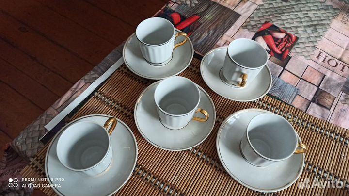 Фарфоровый кофейный набор СССР винтаж