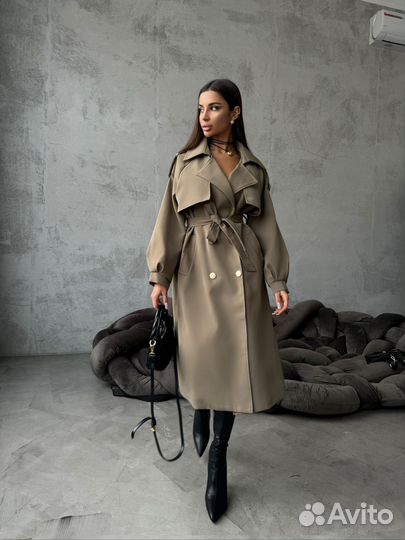 Тренч плащ женский оверсайз 42 44 46 48