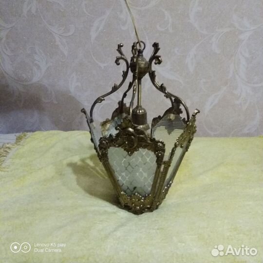 Светильник бронзовый потолочный, люстра СССР 1950г